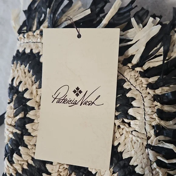 Patricia Nash Loulia Clutch/Crossbody Bag: Woven Straw Natural & Black - Picture 8 of 10